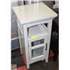 Image 1 : CORNER TABLE GRAY, W. BOTTOM STORAGE W. GLASS
