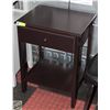 Image 1 : CORNER TABLE BLACK, W. DRAW & LOW SHELVE, SIZE 18”