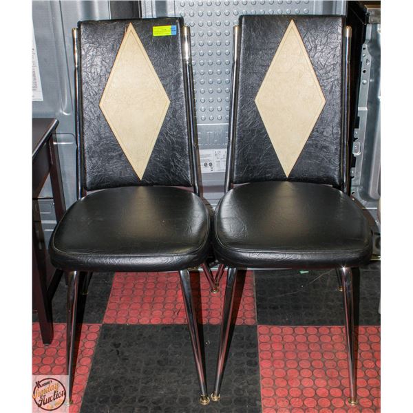 VINTAGE METAL/VINYL DINING CHAIRS- SET OF 2