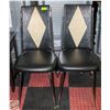 Image 1 : VINTAGE METAL/VINYL DINING CHAIRS- SET OF 2