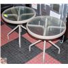 Image 1 : PATIO SIDE TABLES- METAL/GLASS- SET OF 2