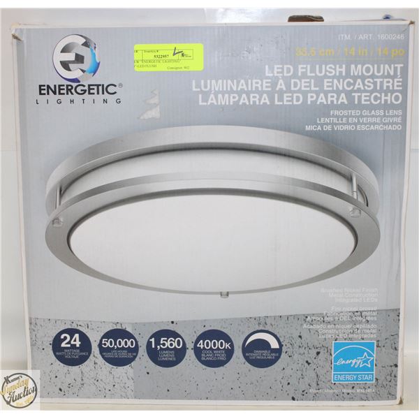 NEW "ENERGETIC LIGHTING" 14"-LED FLUSH