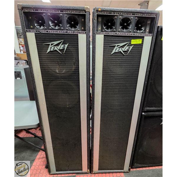 PAIR OF PEAVY TOWER SPEAKERS T-300 HIGH FREQUENCY