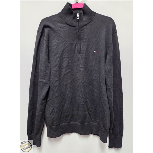 NEW TOMMY HILFIGER LARGE BLACK TURTLE NECK HOODIE