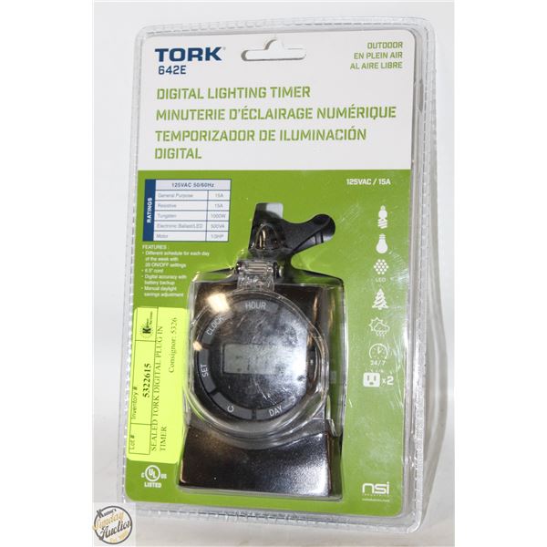 SEALED TORK DIGITAL PLUG IN TIMER