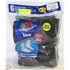 Image 1 : BLACK CREW SOCKS 12-16 SIZE 6-PACK FRUIT OF THE