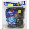 Image 1 : BLACK CREW SOCKS 12-16 SIZE 6-PACK FRUIT OF THE