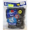 Image 1 : BLACK CREW SOCKS 12-16 SIZE 6-PACK FRUIT OF THE