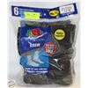 Image 1 : BLACK CREW SOCKS 12-16 SIZE 6-PACK FRUIT OF THE