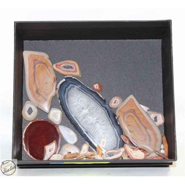 42PCS GENUINE AGATE GEMSTONE SLICES ALL TOGETHER