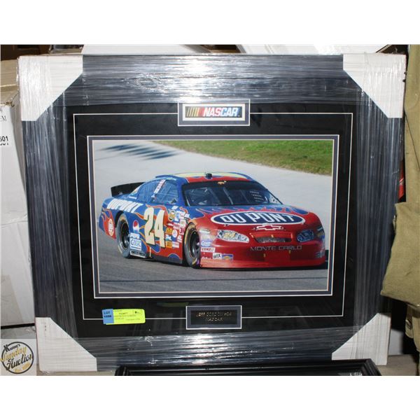 LARGE NASCAR JEFF GORDON FRAMED DISPLAY