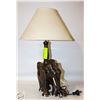 Image 1 : 20" WOOD ELEPHANT LAMP