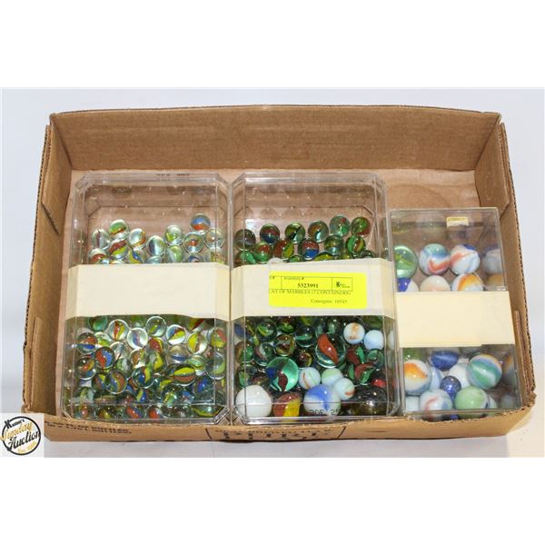 FLAT OF MARBLES (3 CONTAINERS)