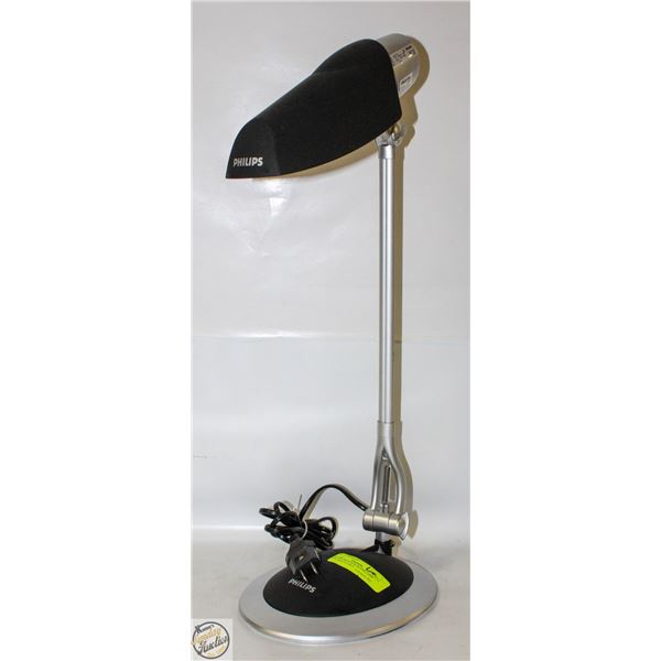 PHILLIPS BLACK & SILVER LAMP WITH ADJUSTABLE