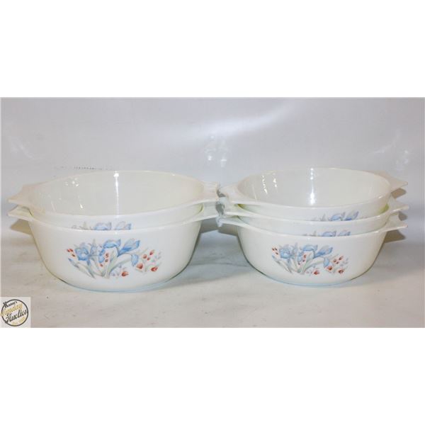 5 MATCHING PYREX DISHES