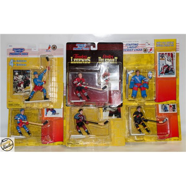 6 STARTING LINE UP LEGENDS HOCKEY FIGURES (NEW)
