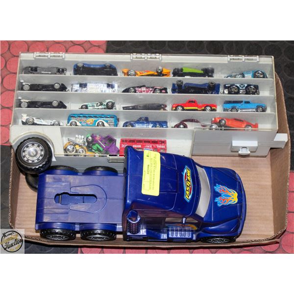 HOTWHEELS FAST LANE CAR TRANSPORTER TRUCK WITH 46