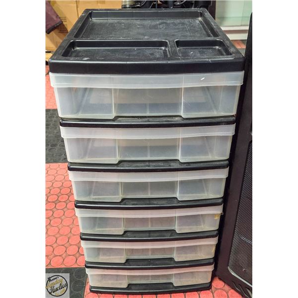 6 DRAWER STORAGE UNIT 25"TALL X 16" DEEP X 12.5"