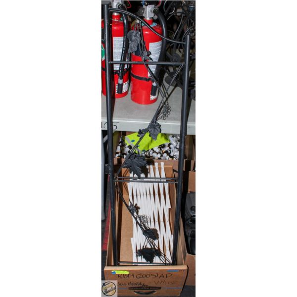 2 GARDEN TRELLISES, 1-PLASTIC 24" EXPANDABLE AND