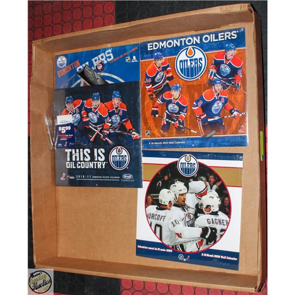 OILERS CALENDARS UNOPENED 2009,2010,2013,2015