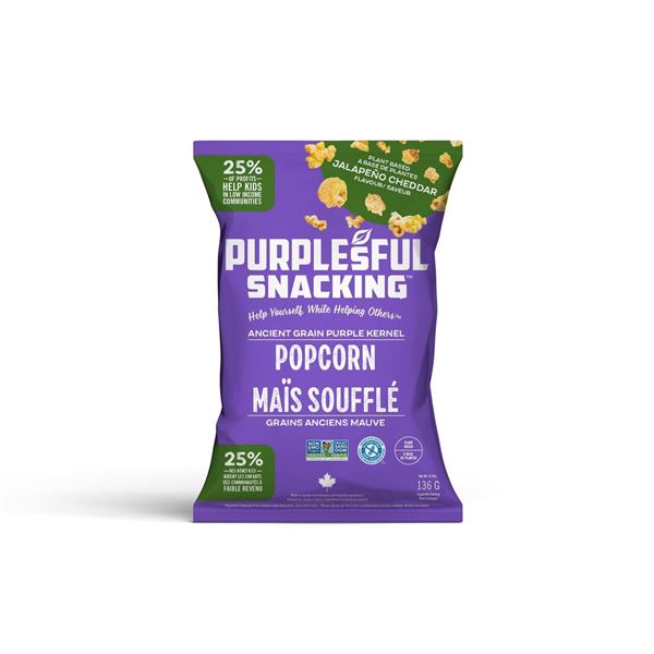 NEW CASE OF 9 BAGS X 136G PER PURPLESFUL SNACKING