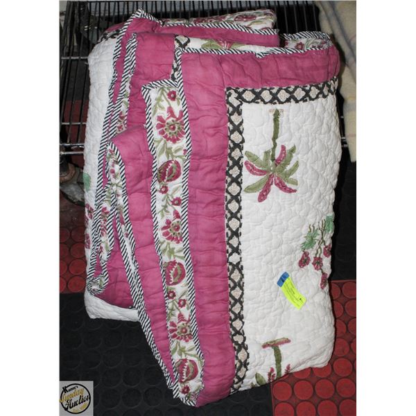 QUILTED DOUBLE PALM TREE BLANKET LINED-ESTATE