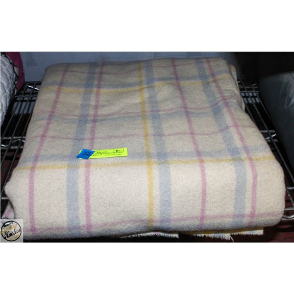 VINTAGE TARTAN PASTEL DOUBLE BLANKET-ESTATE