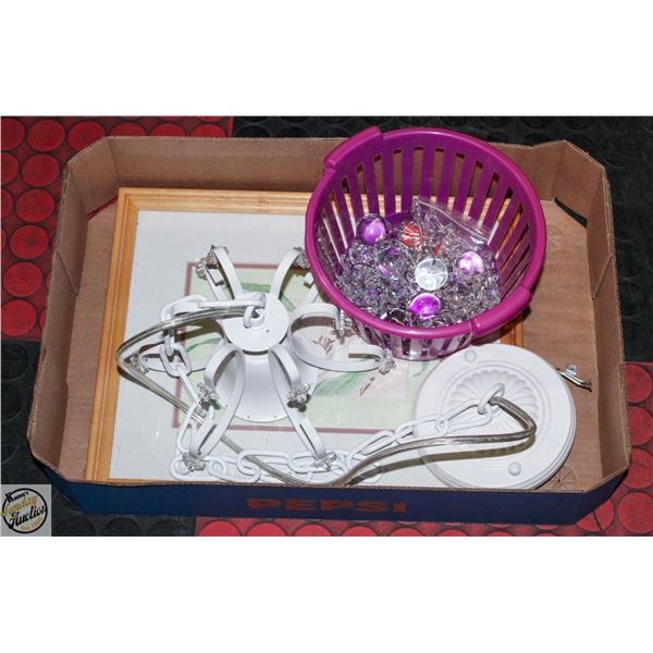 NEW WHITE CRYSTAL ACCENTED MINI CHANDELIER