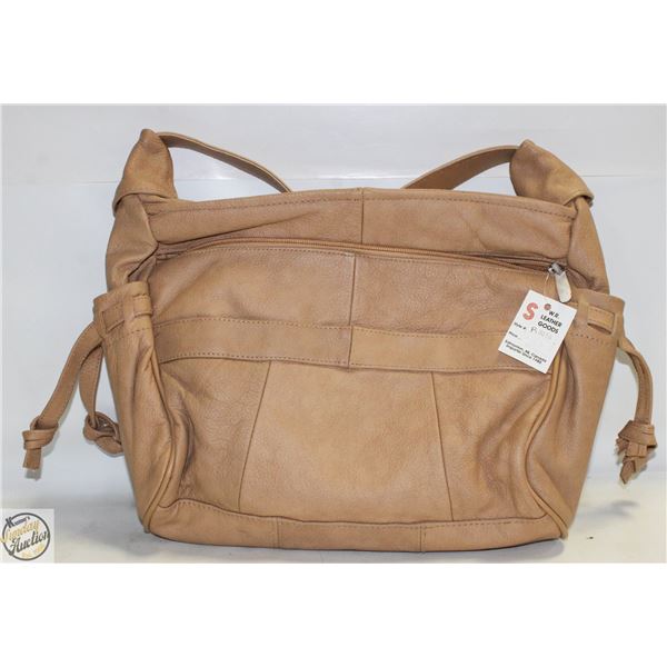 NEW GENUINE TAN LEATHER PURSE