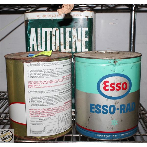 LOT OF 3 COLLECTABLE OIL CANS