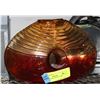 Image 1 : AMBER OMBRE DONUT VASE ART GLASS