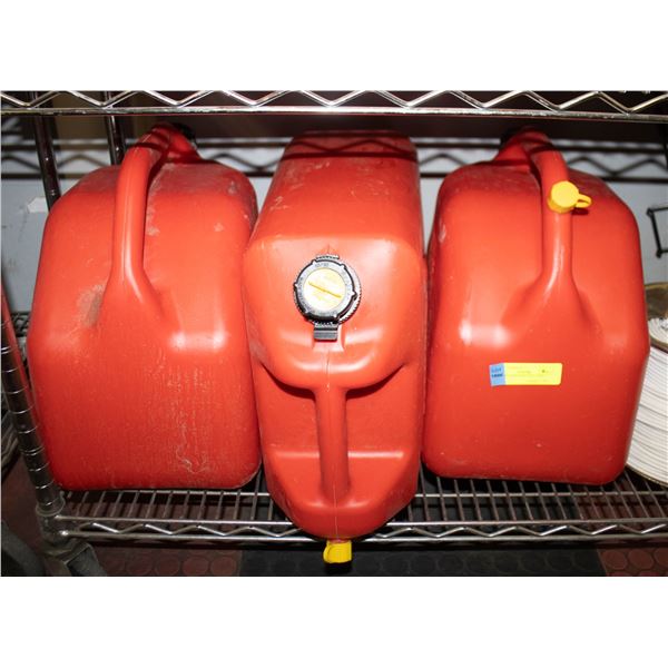LOT OF LARGE RED FUEL CANS