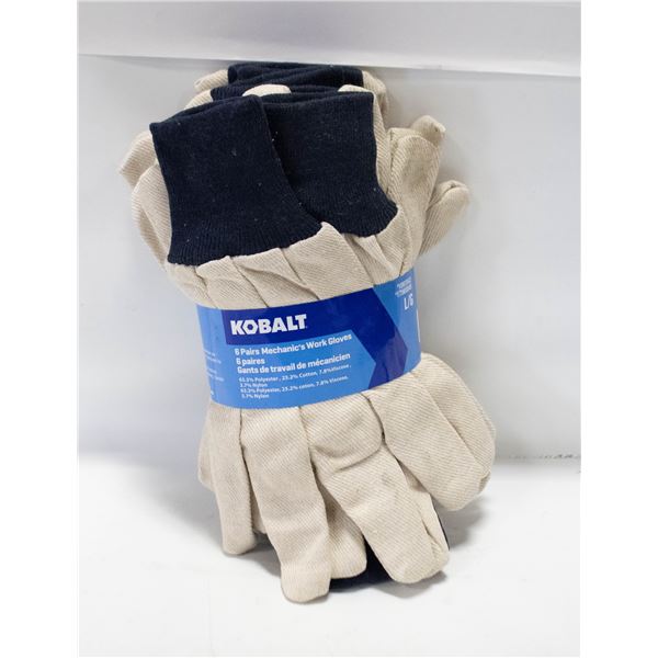 NEW 6 PACK KOBALT COTTON WORKGLOVES
