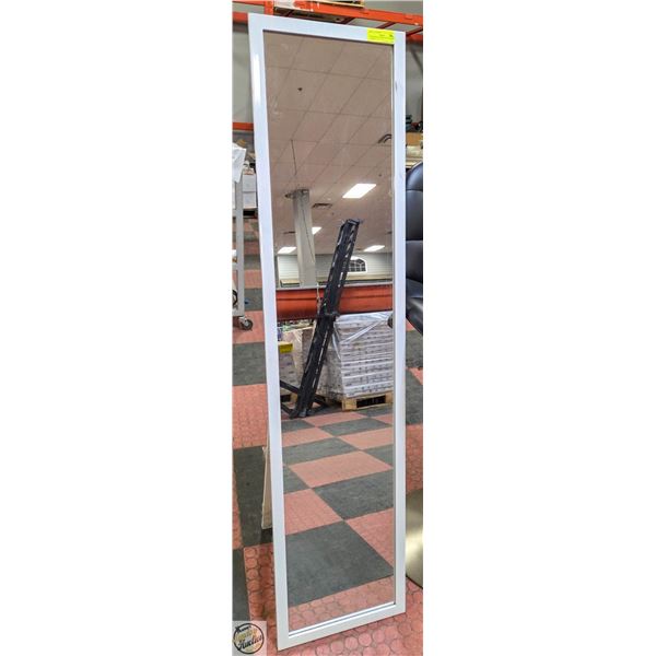 INSURANCE CLAIM: WHITE FRAMED MIRROR 57.25" X 14"