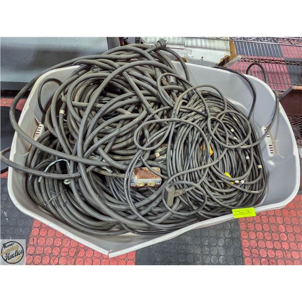LARGE BIN W/VARIOUS HD CORDS