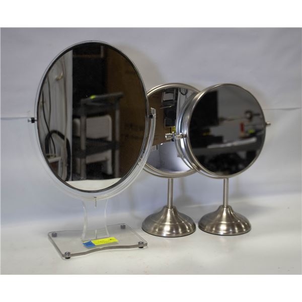 INSURANCE CLAIM: LOT OF 3 DOUBLE SIDED MIRRORS