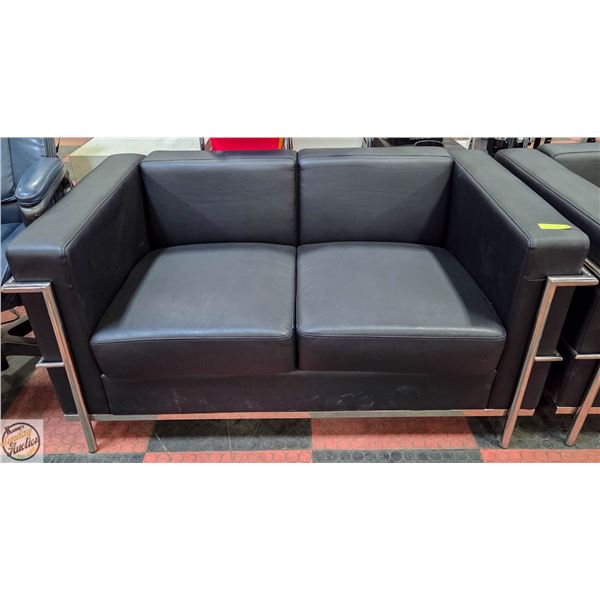 INSURANCE CLAIM: CHROME & LEATHERETTE LOVESEAT