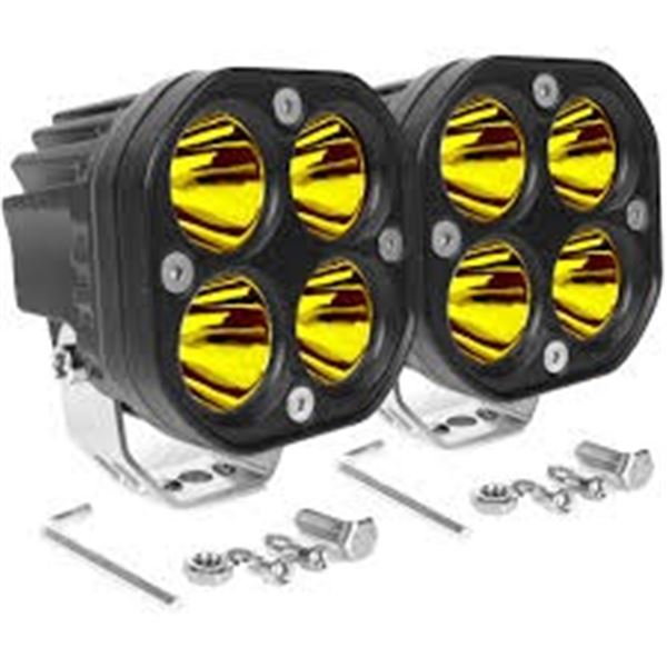 NEW WITH BOX 3" YELLOW LED FOG SPOTLIGHT 2 PACK