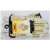 Image 1 : 2 PAIRS OF GENERAL PURPOSE LEATHER WORK GLOVES
