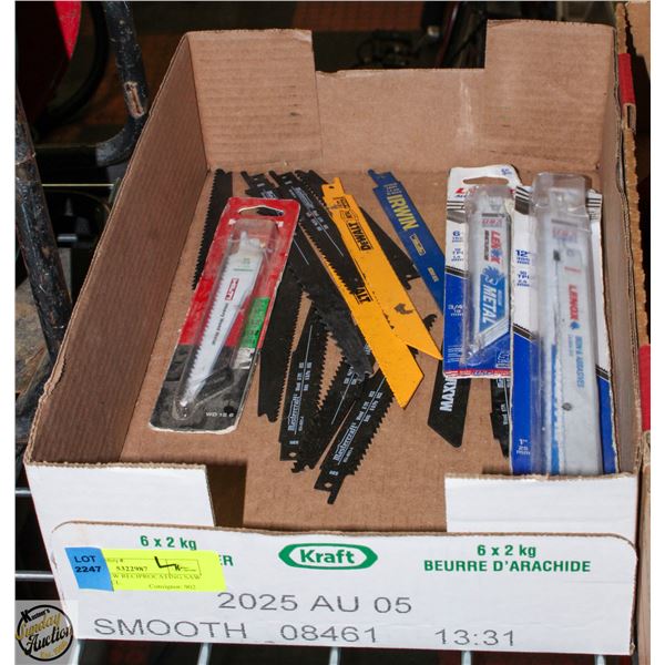 FLAT OF NEW RECIPROCATING SAW BLADES INCL.