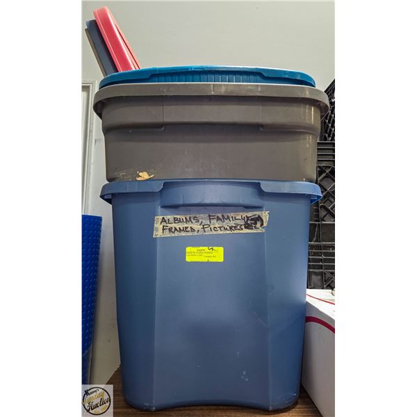 BUNDLE OF 3 LARGE STORAGE TOTES WITH 3 LIDS -