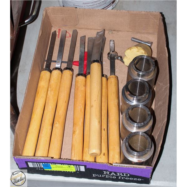 FLAT OF WOOD WORKING TOOLS.