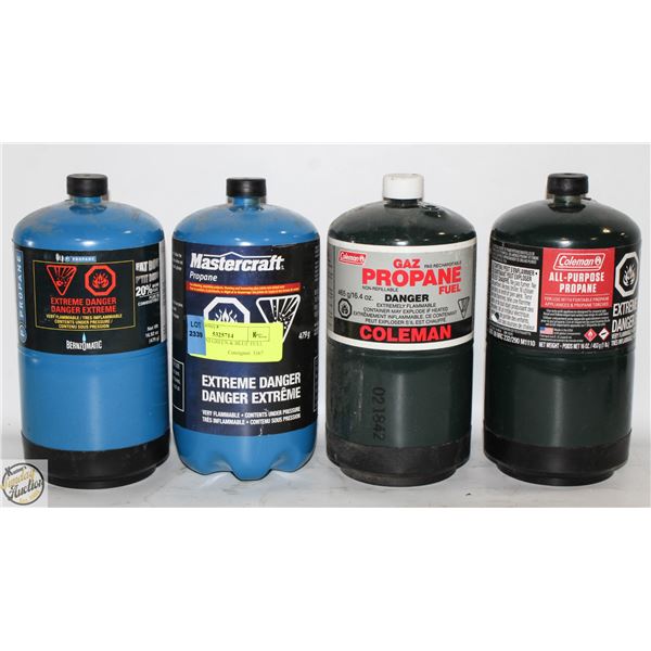 LOT OF MINI GREEN & BLUE FULL PROPANES