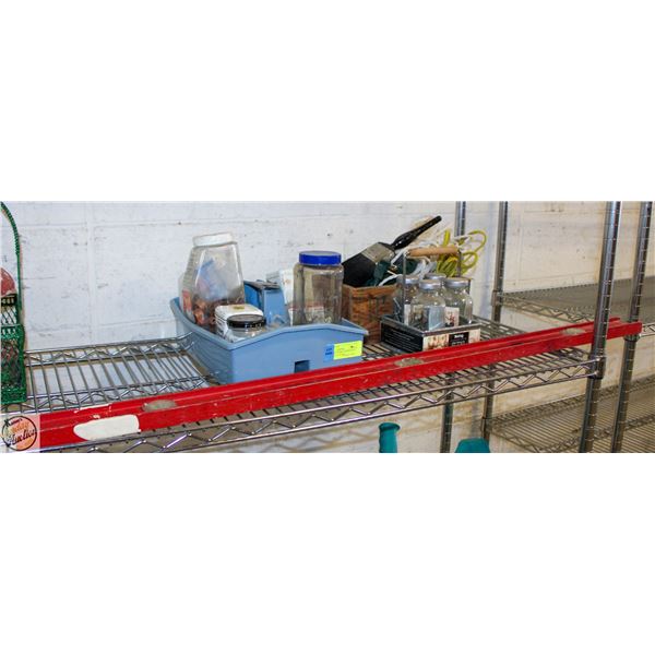 2 TRAYS FASTENERS & WOOD BOX WITH TIMER/CHAINS &