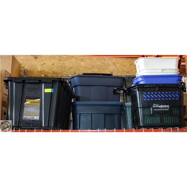 PALLET OF TOTES, BASKETS, CRATES