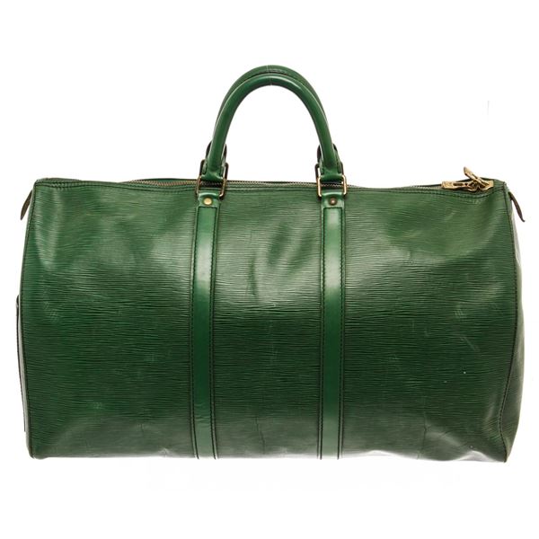 Louis Vuitton Green Epi Leather Keepall 50 Travel Bag