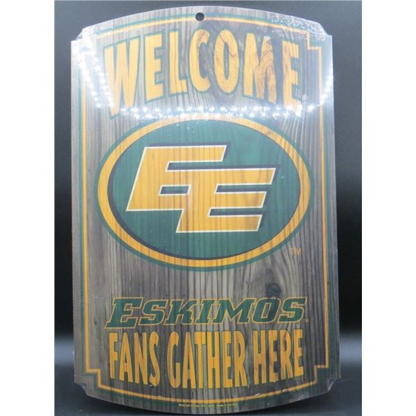 New Edmonton Eskimos Team Wooden Wall Sign 17" long