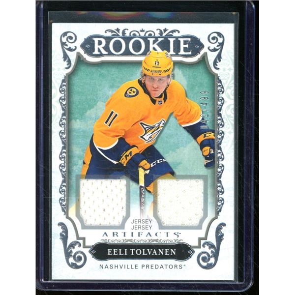 2018-19 Artifacts Materials Silver #167 Eeli Tolvanen Rookie 42/499 BV $22
