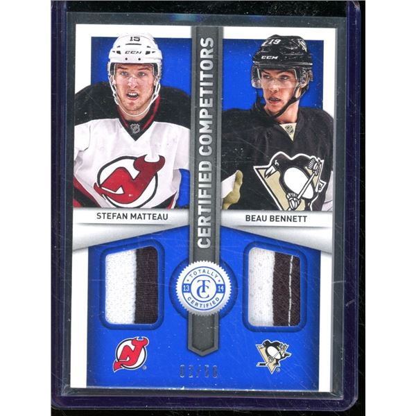 2013-14 Totally Certified Certified Competitors Patches Stefan Matteau/Beau Bennett 2/50 BV $20