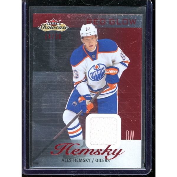 2013-14 Fleer Showcase Red Glow #35 Ales Hemsky JSY 14/36